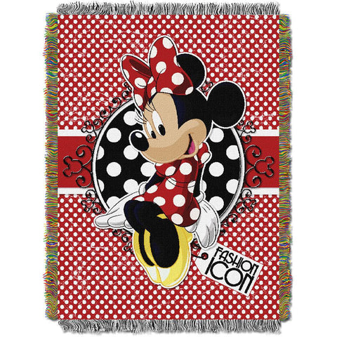 Minnie Bowtique-Forever Minnie 051  Woven Tapestry Throw Blanket (48x60)