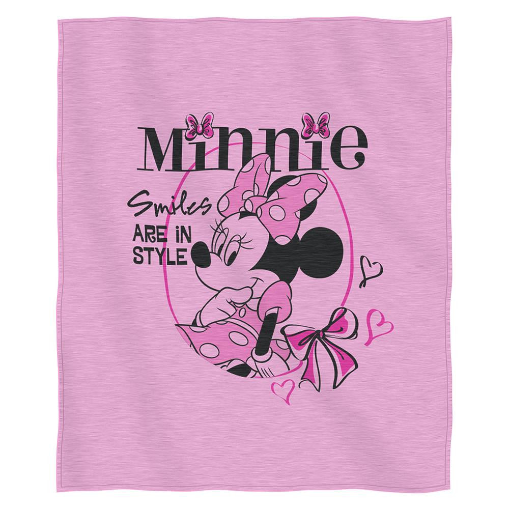 Minnie Mouse Smiles In Style  Sweatshirt Throw (50 x 60)