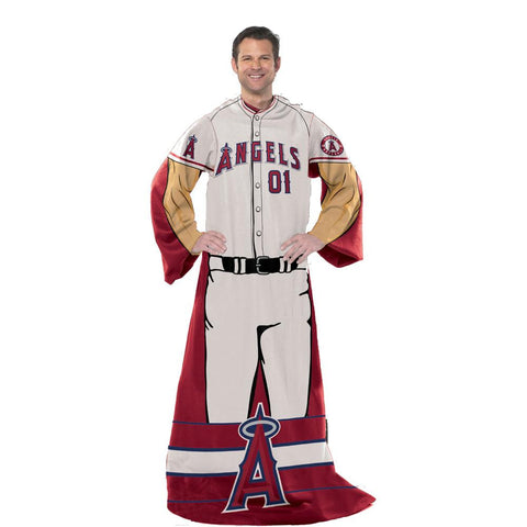 Los Angeles Angels MLB Adult Uniform Comfy Throw Blanket w- Sleeves