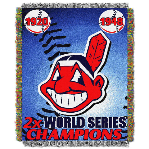 Cleveland Indians MLB World Series Commemorative Woven Tapestry Throw (48x60)