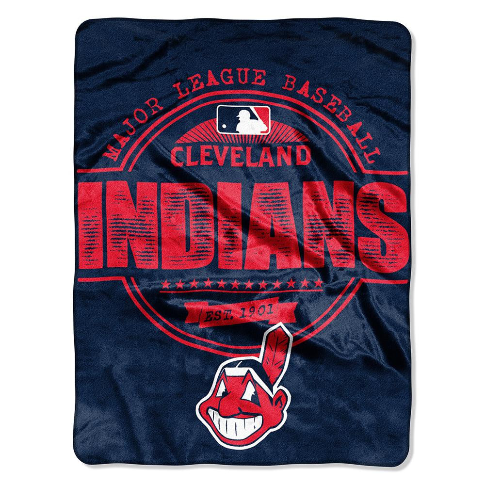 Cleveland Indians MLB Micro Raschel Blanket (Structure Series) (45in x 60in)