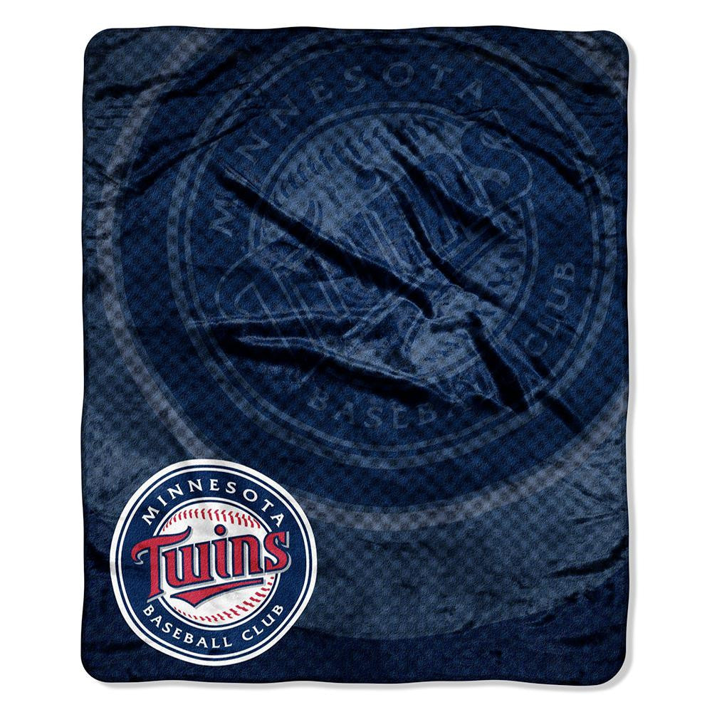 Minnesota Twins MLB Royal Plush Raschel Blanket (Retro Series) (50in x 60in)