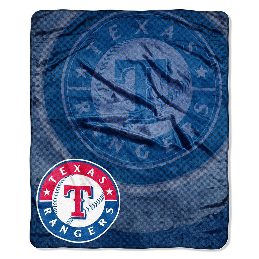Texas Rangers MLB Royal Plush Raschel Blanket (Retro Series) (50in x 60in)