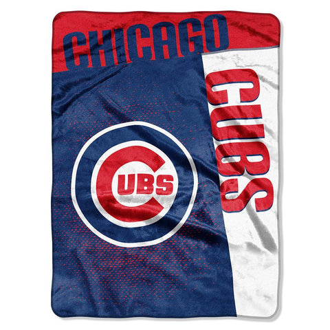 Chicago Cubs MLB Royal Plush Raschel Blanket (Strike Series) (60x80)