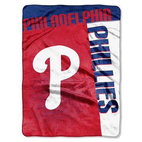 Philadelphia Phillies MLB Royal Plush Raschel Blanket (Strike Series) (60x80)