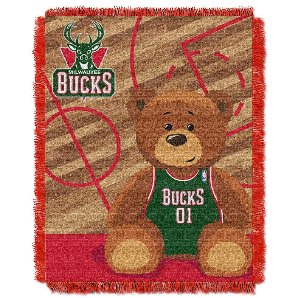 Milwaukee Bucks NBA Triple Woven Jacquard Throw (Half Court Baby Series) (36x48)