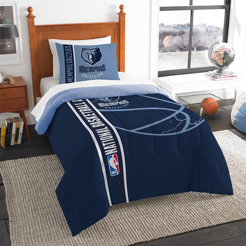 Memphis Grizzlies NBA Printed Comforter & Sham Set (Twin) (64 x 86)