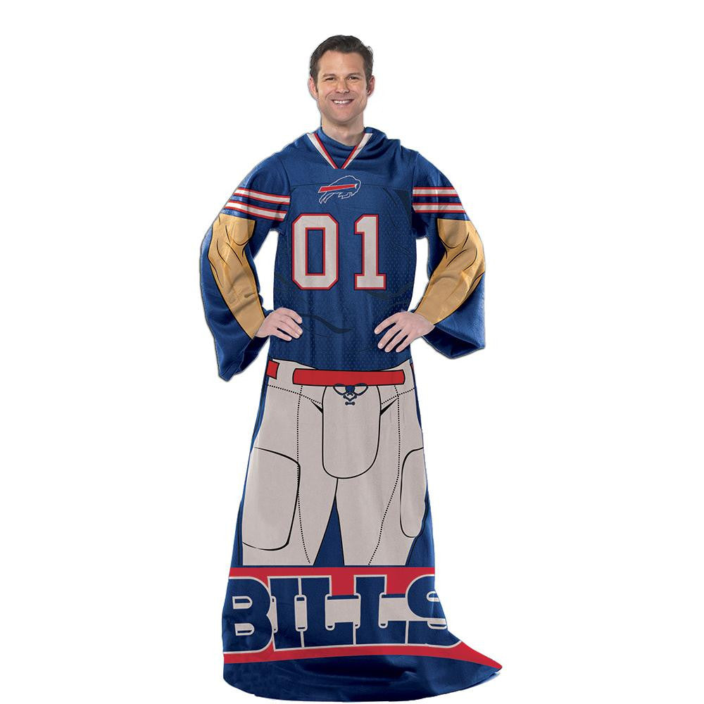 Buffalo Bills NFL Uniform Comfy Throw Blanket w- Sleeves