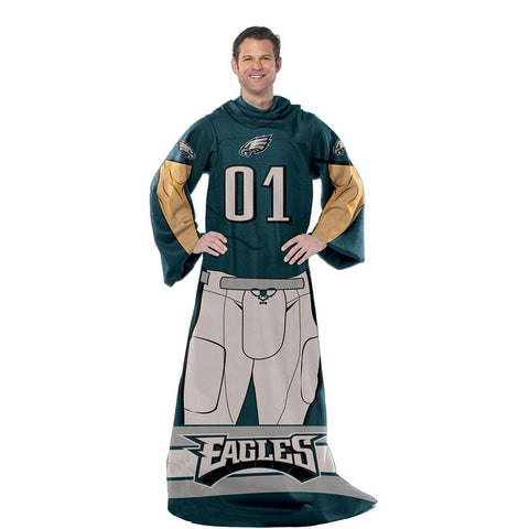 Philadelphia Eagles NFL Uniform Comfy Throw Blanket w- Sleeves