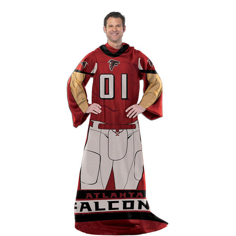 Atlanta Falcons NFL Uniform Comfy Throw Blanket w- Sleeves