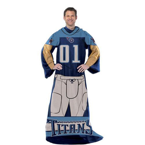 Tennessee Titans NFL Uniform Comfy Throw Blanket w- Sleeves