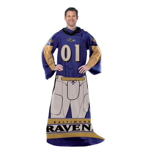 Baltimore Ravens NFL Uniform Comfy Throw Blanket w- Sleeves