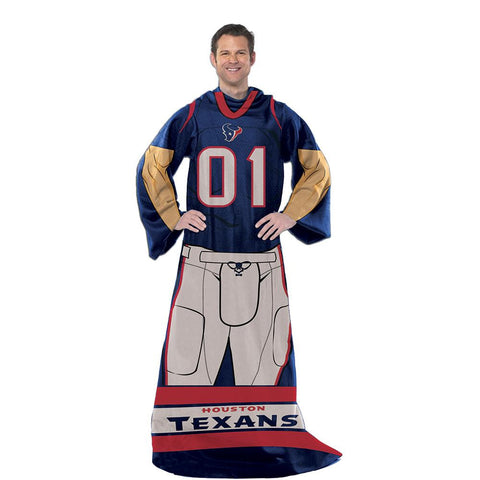 Houston Texans NFL Uniform Comfy Throw Blanket w- Sleeves