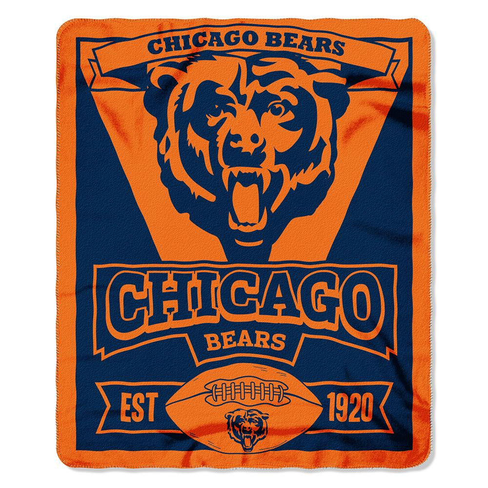 Chicago Bears NFL Light Weight Fleece Blanket (Marque Series) (50inx60in)