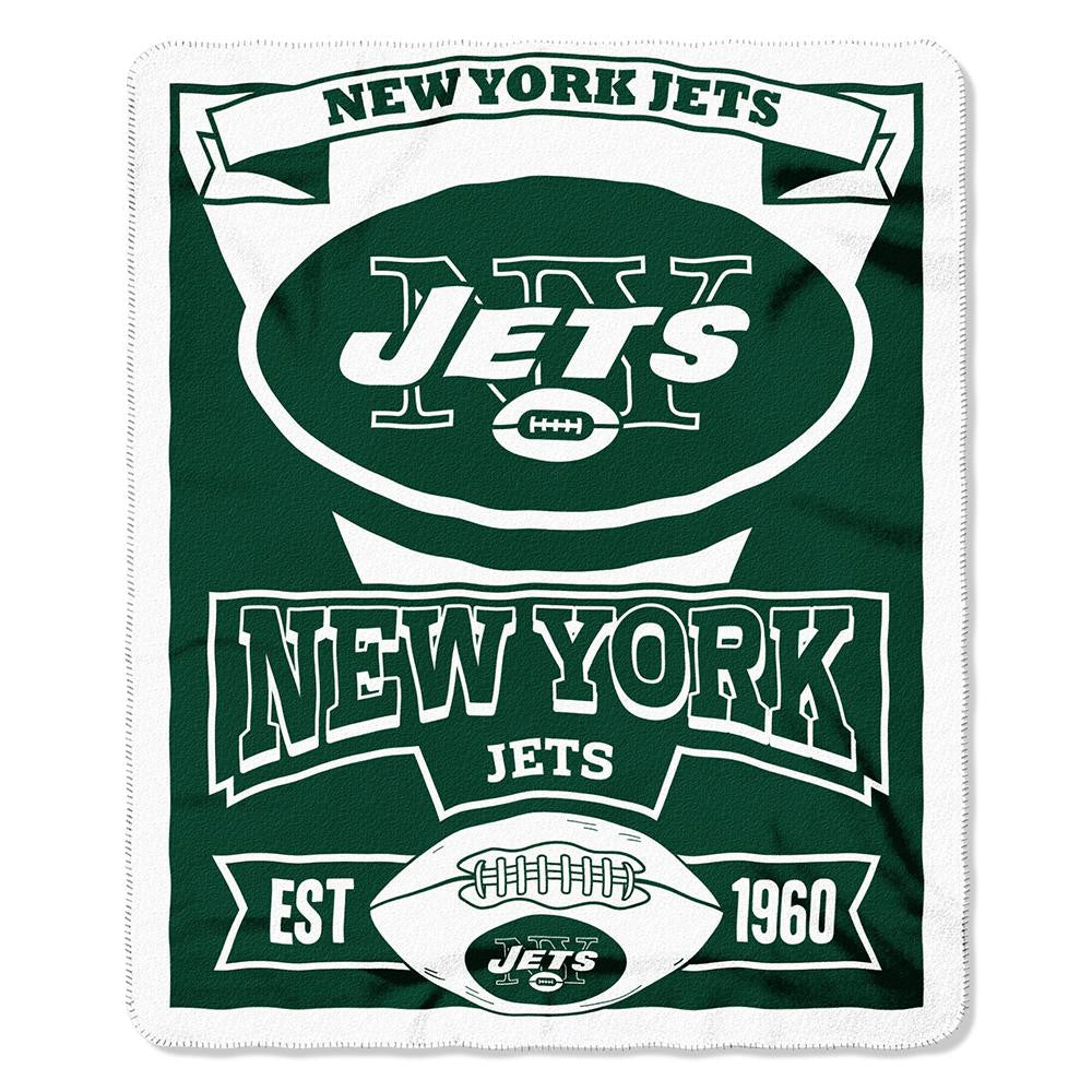 New York Jets NFL Light Weight Fleece Blanket (Marque Series) (50inx60in)