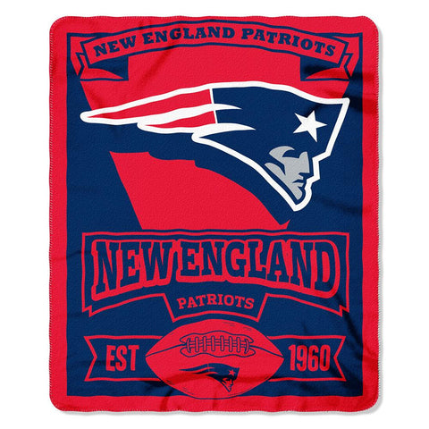 New England Patriots NFL Light Weight Fleece Blanket (Marque Series) (50inx60in)