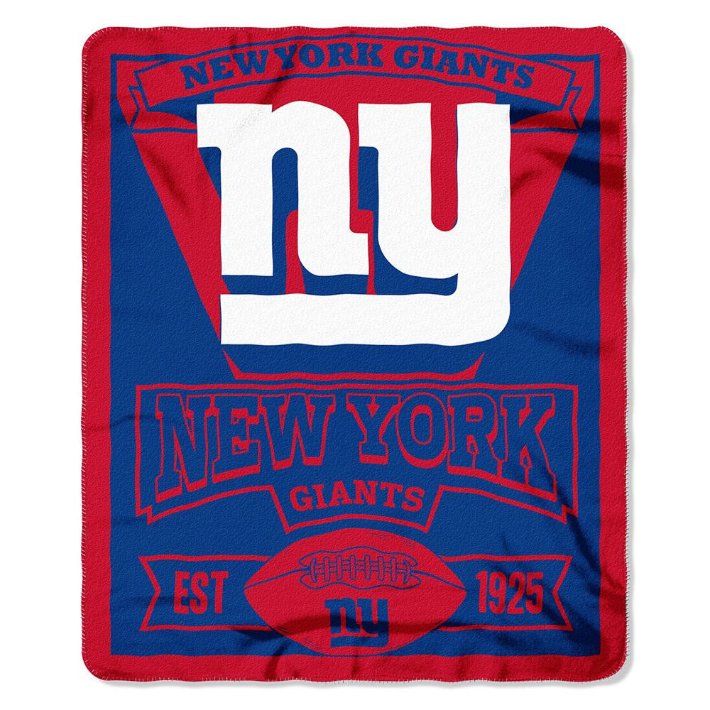 New York Giants NFL Light Weight Fleece Blanket (Marque Series) (50inx60in)