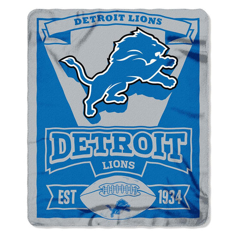 Detroit Lions NFL Light Weight Fleece Blanket (Marque Series) (50inx60in)