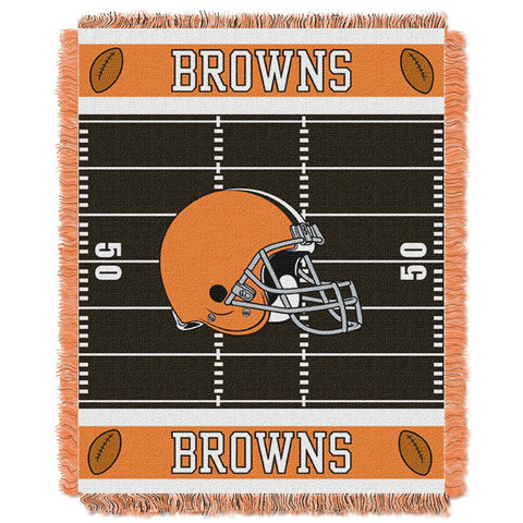 Cleveland Browns NFL Triple Woven Jacquard Throw (Field Baby Series) (36x48)