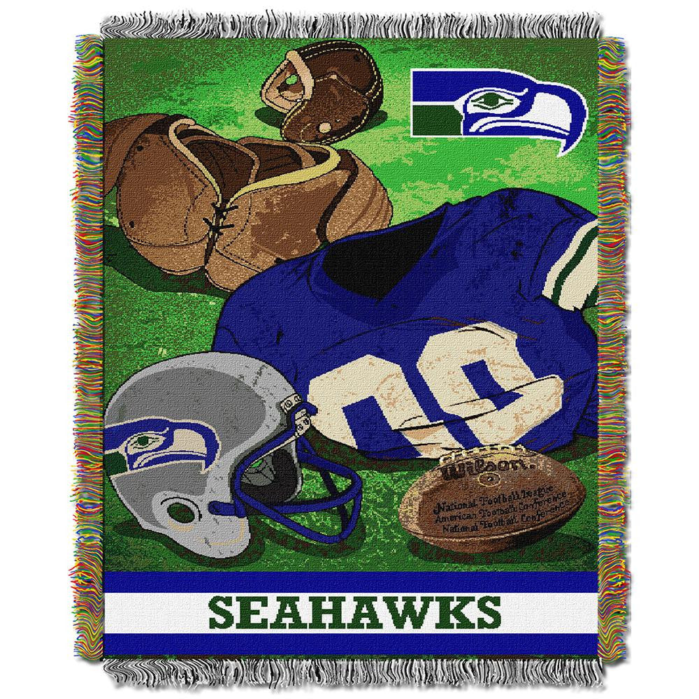 Seattle Seahawks NFL Woven Tapestry Throw (Vintage Series) (48x60)