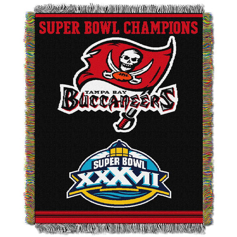 Tampa Bay Buccaneers NFL Super Bowl Commemorative Woven Tapestry Throw (48x60)