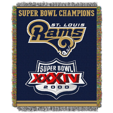 Saint Louis Rams NFL Super Bowl Commemorative Woven Tapestry Throw (48x60)