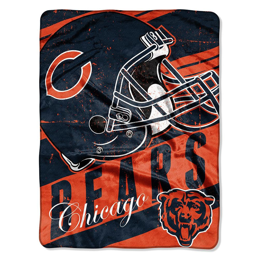 Chicago Bears NFL Micro Raschel Blanket (Deep Slant Series) (46in x 60in)