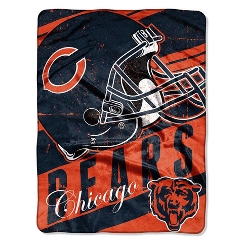 Chicago Bears NFL Micro Raschel Blanket (Deep Slant Series) (46in x 60in)
