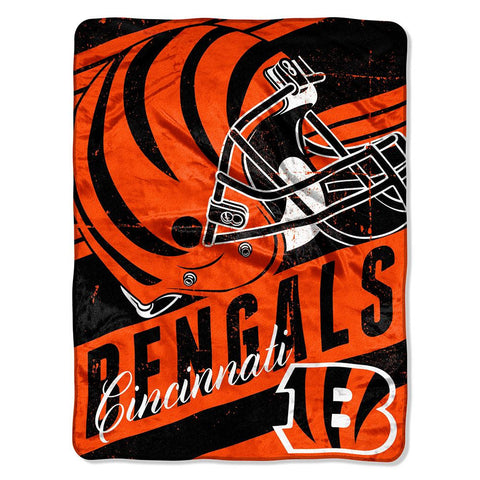 Cincinnati Bengals NFL Micro Raschel Blanket (Deep Slant Series) (46in x 60in)