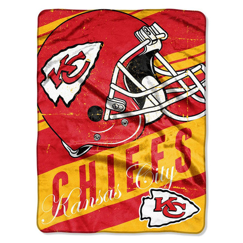 Kansas City Chiefs NFL Micro Raschel Blanket (Deep Slant Series) (46in x 60in)