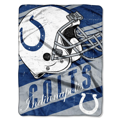 Indianapolis Colts NFL Micro Raschel Blanket (Deep Slant Series) (46in x 60in)