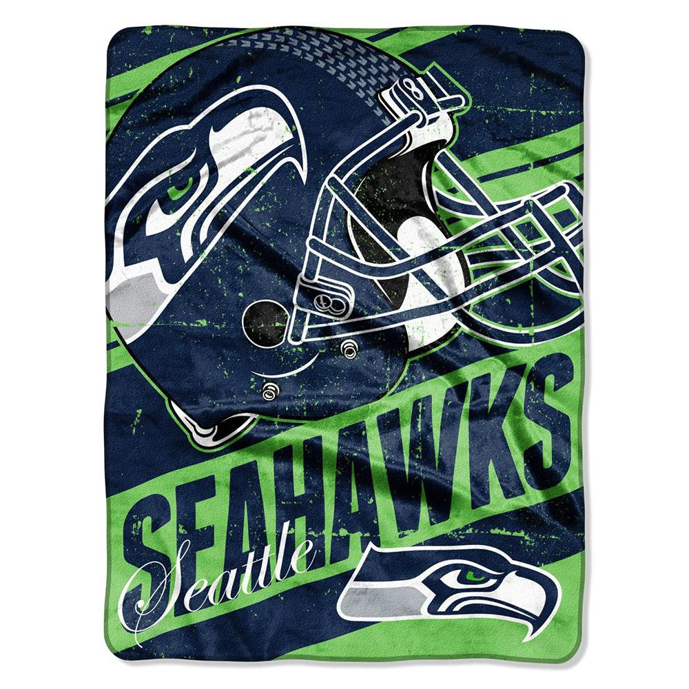 Seattle Seahawks NFL Micro Raschel Blanket (Deep Slant Series) (46in x 60in)