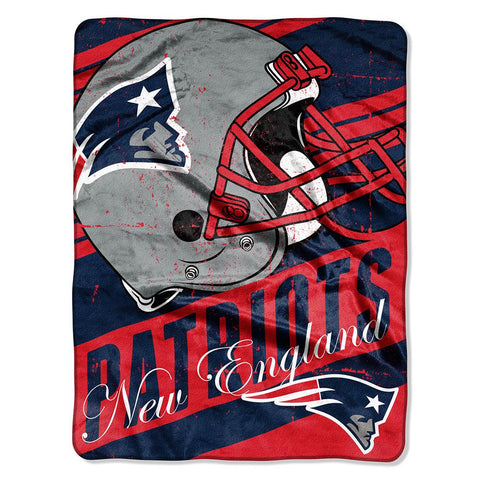 New England Patriots NFL Micro Raschel Blanket (Deep Slant Series) (46in x 60in)