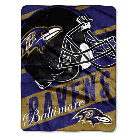 Baltimore Ravens NFL Micro Raschel Blanket (Deep Slant Series) (46in x 60in)