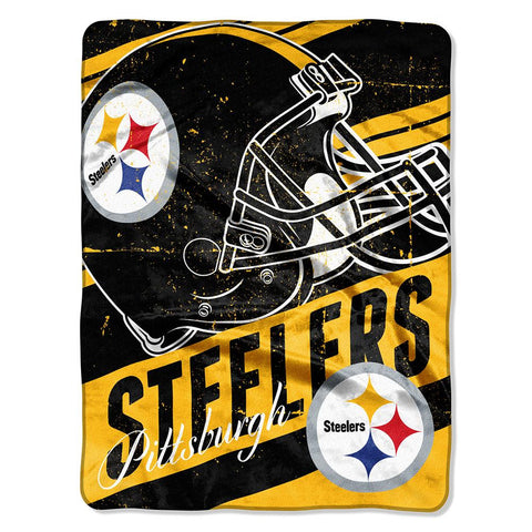 Pittsburgh Steelers NFL Micro Raschel Blanket (Deep Slant Series) (46in x 60in)