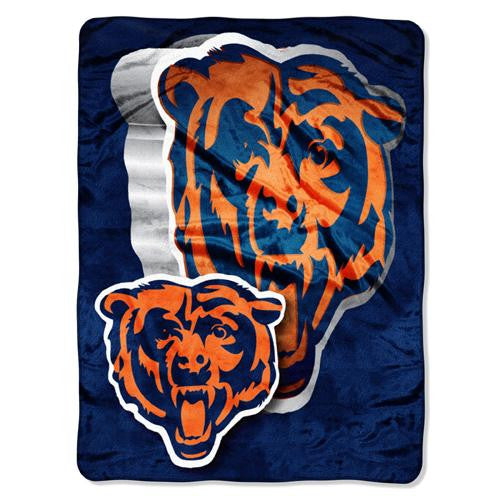 Chicago Bears NFL Micro Raschel Blanket (Bevel Series) (80x60)