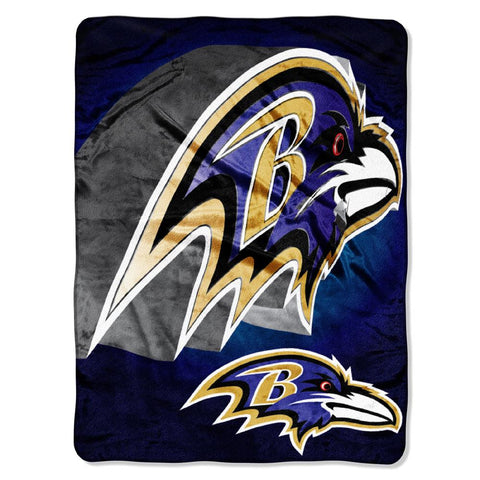 Baltimore Ravens NFL Micro Raschel Blanket (Bevel Series) (80x60)