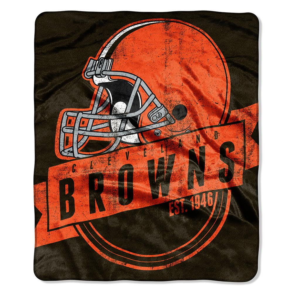 Cleveland Browns NFL Royal Plush Raschel Blanket (Grand Stand Raschel) (50in x 60in)