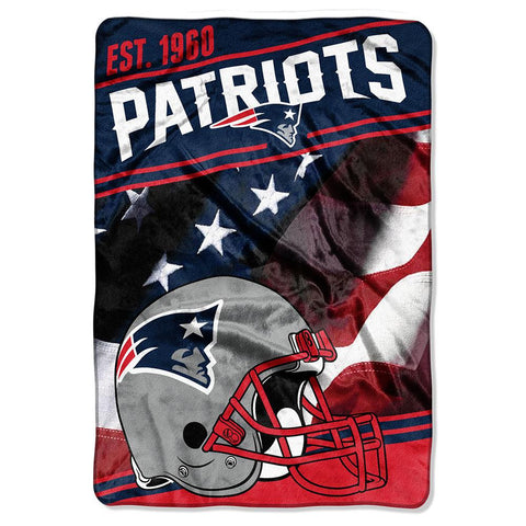 New England Patriots NFL Stagger Oversized Micro Raschel (62in x 90in)