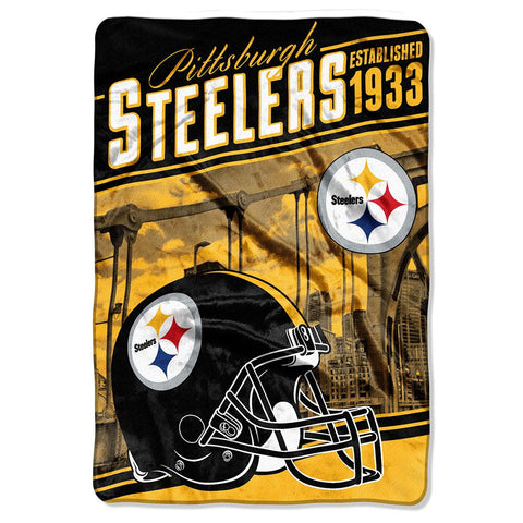 Pittsburgh Steelers NFL Stagger Oversized Micro Raschel (62in x 90in)