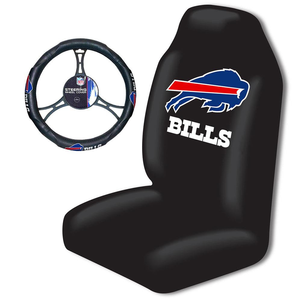 Buffalo Bills NFL Car Seat Cover and Steering Wheel Cover Set