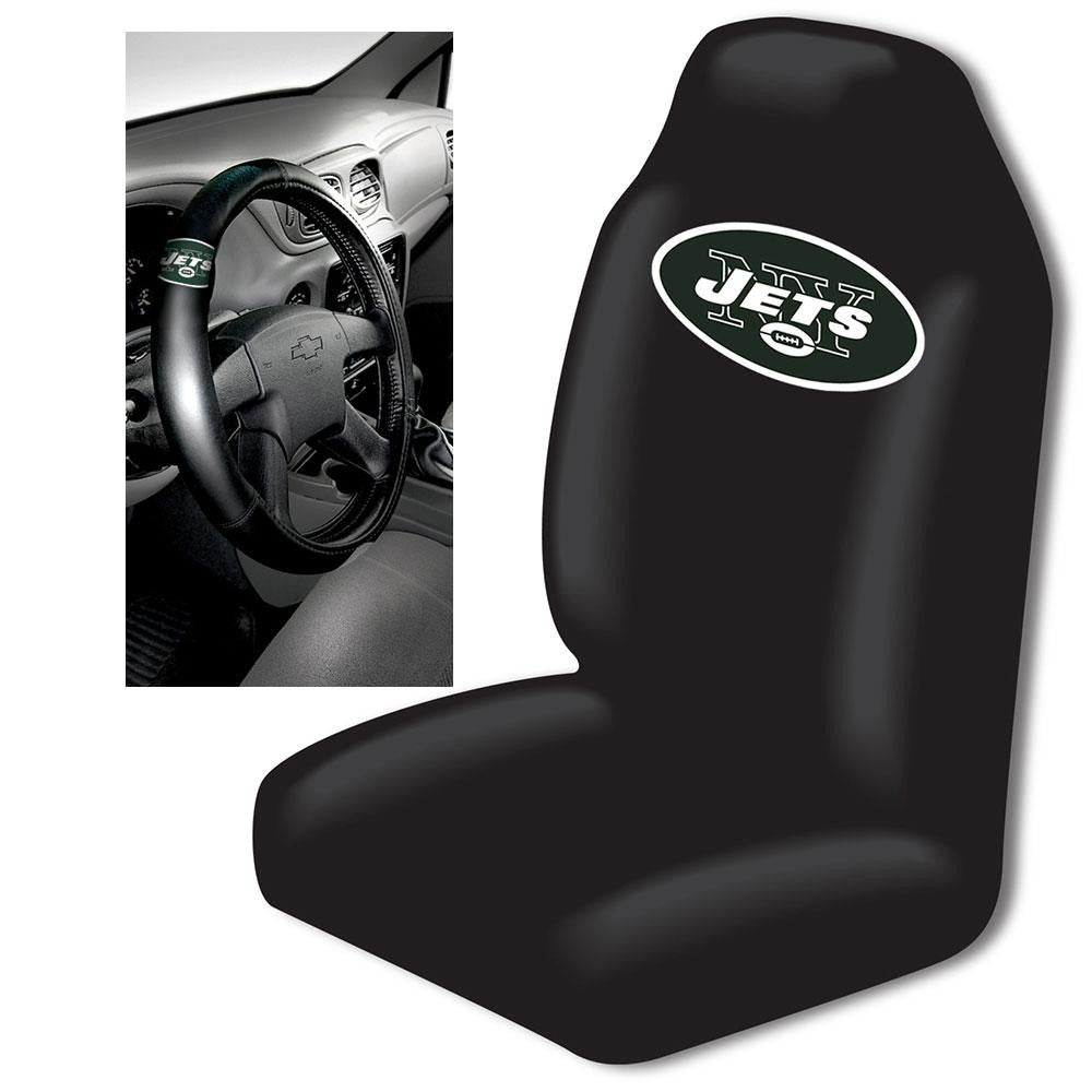 New York Jets NFL Car Seat Cover and Steering Wheel Cover Set