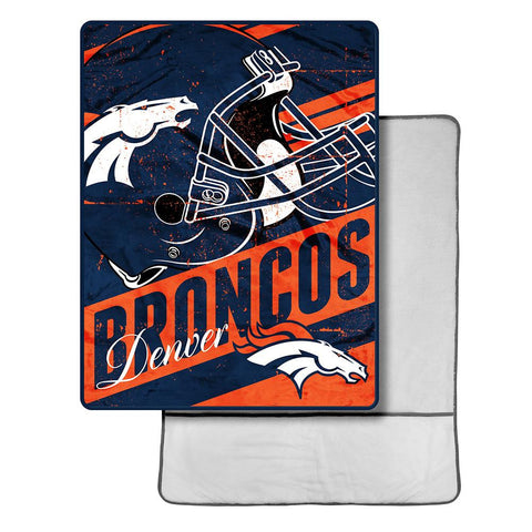 Denver Broncos NFL Micro Sherpa Throw with Foot Pocket