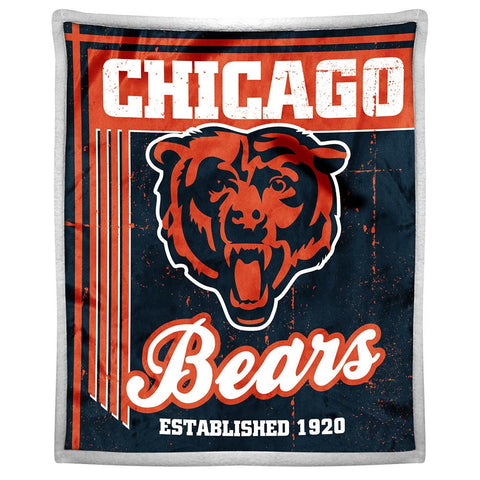 Chicago Bears NFL Mink Sherpa Throw (50in x 60in)