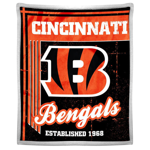 Cincinnati Bengals NFL Mink Sherpa Throw (50in x 60in)