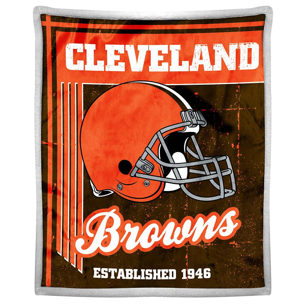 Cleveland Browns NFL Mink Sherpa Throw (50in x 60in)