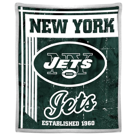 New York Jets NFL Mink Sherpa Throw (50in x 60in)