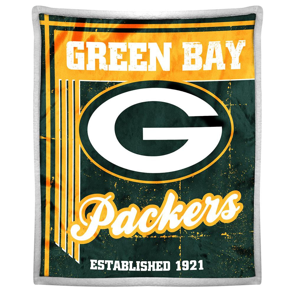 Green Bay Packers NFL Mink Sherpa Throw (50in x 60in)