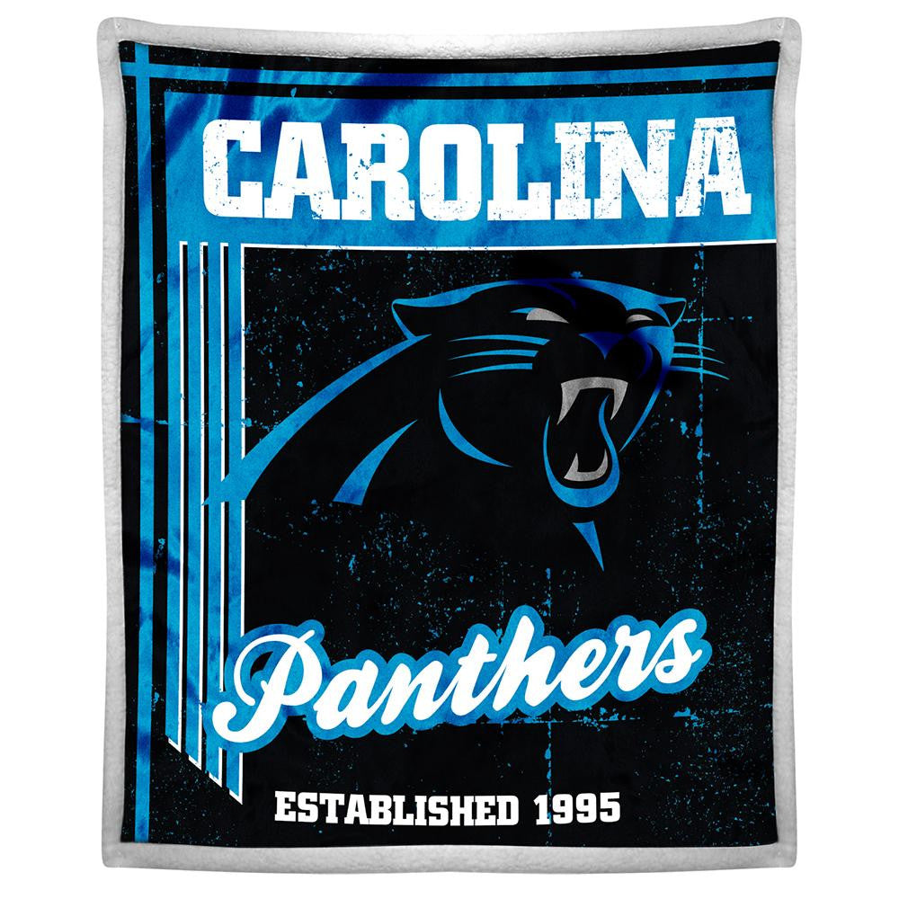 Carolina Panthers NFL Mink Sherpa Throw (50in x 60in)