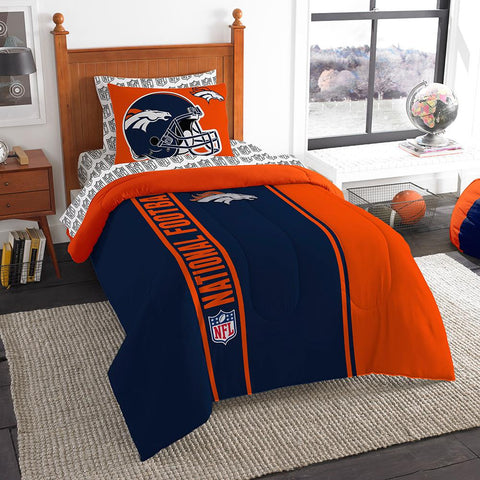Denver Broncos NFL Twin Comforter Bed in a Bag (Soft & Cozy) (64in x 86in)